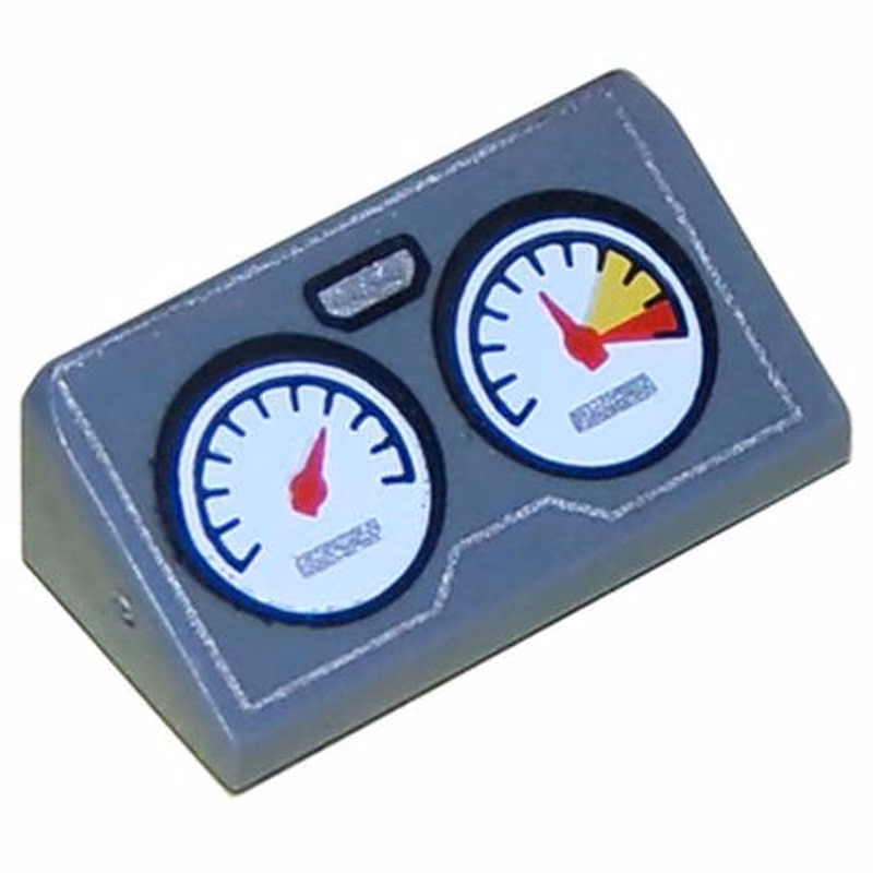 Slope 30 1 x 2 x 2/3 with 2 Gauges and Silver Outline Pattern Slope 30 1 x 2 x 2/3 with 2 Gauges and Silver Outline Pattern