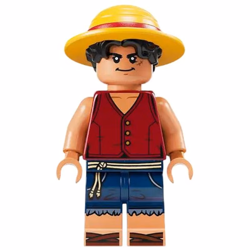 Monkey D. Luffy - Hair Combo, Straw Hat with Black Hair, Closed Mouth Grin