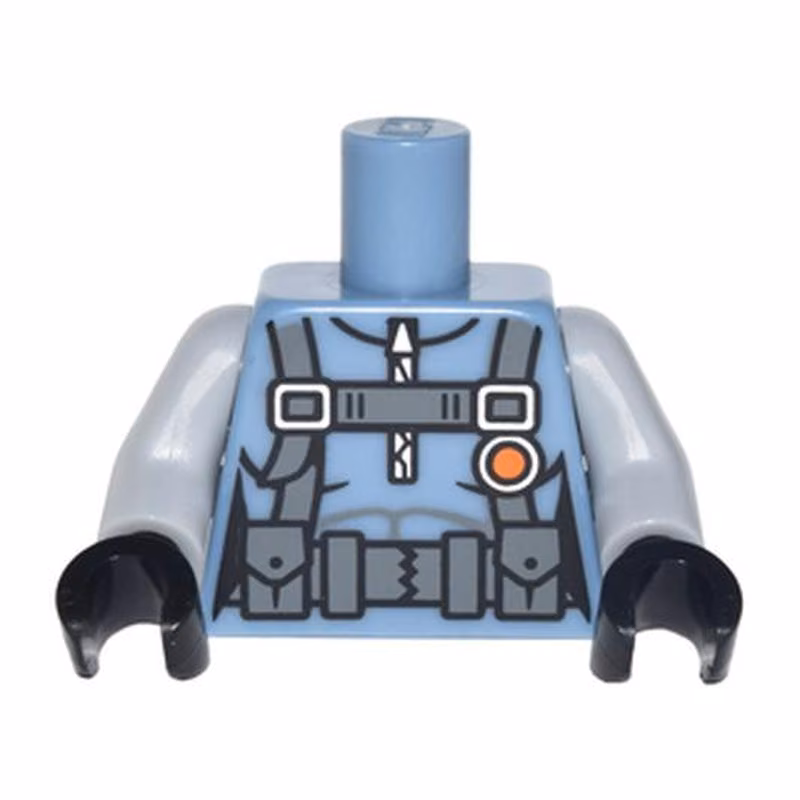 Torso Female Outline Scuba Suit with Utility Belt with 2 Pouches Pattern / Light Bluish Gray Arms / Black Hands
