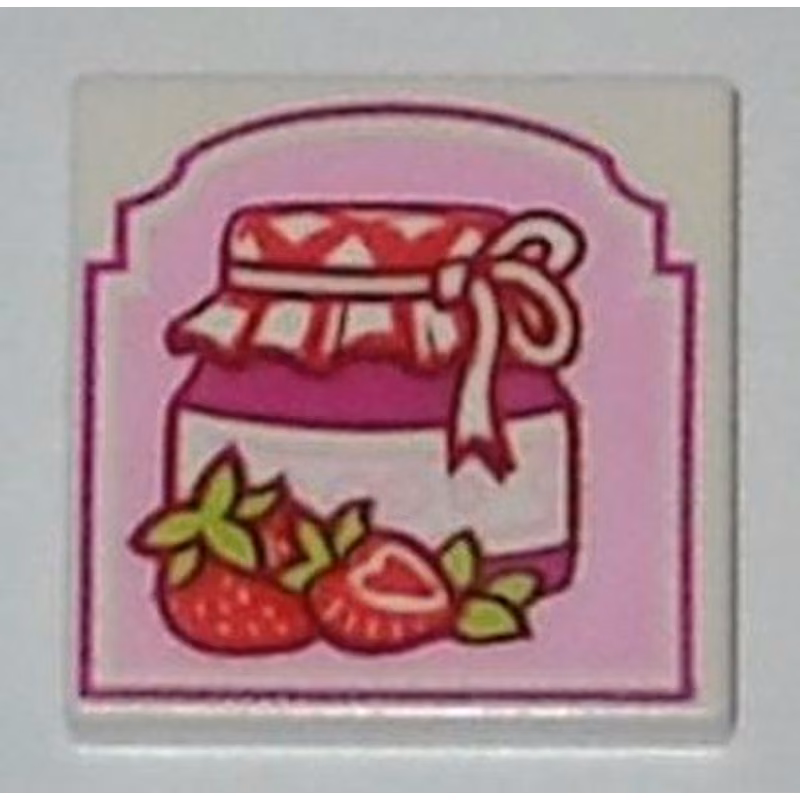 Tile 2 x 2 with Strawberry Preserves Pattern
