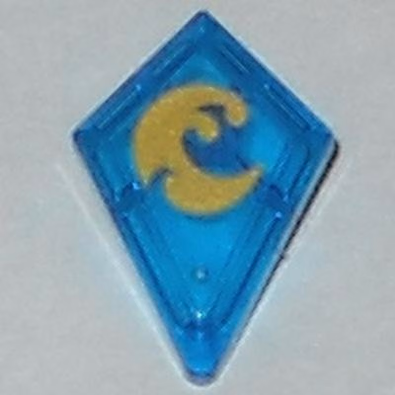 Tile, Modified 1 x 2 Diamond with Elemental Water Pattern Tile, Modified 1 x 2 Diamond with Elemental Water Pattern