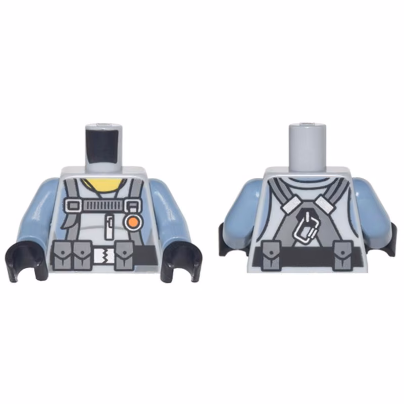 Torso Scuba Suit with Utility Belt with 3 Pouches Front, 2 Pouches Back Pattern / Sand Blue Arms / Black Hands
