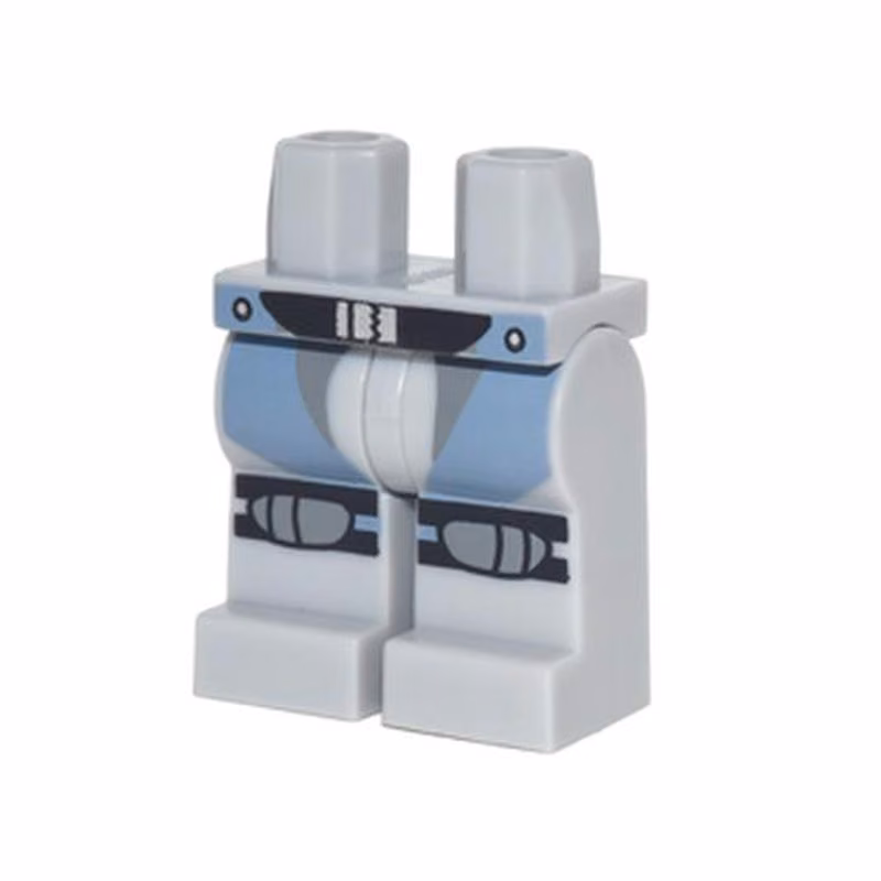 Hips and Legs with Sand Blue Straps, Black Belt, and Dark Bluish Gray Knee Pads Pattern