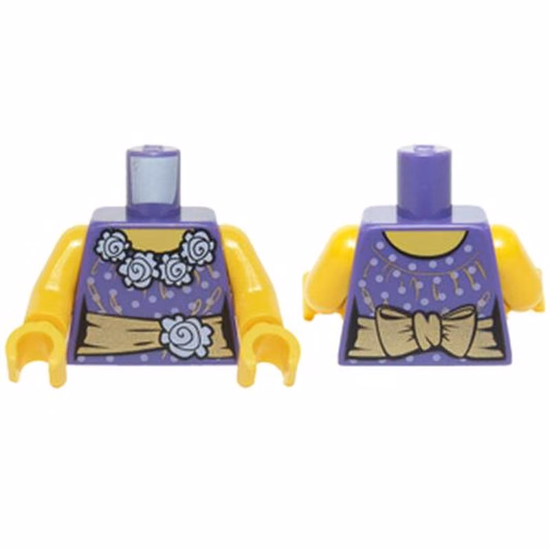Torso Female Blouse with Gold Sash and Flowers Pattern / Yellow Arms / Yellow Hands Torso Female Blouse with Gold Sash and Flowers Pattern / Yellow Arms / Yellow Hands