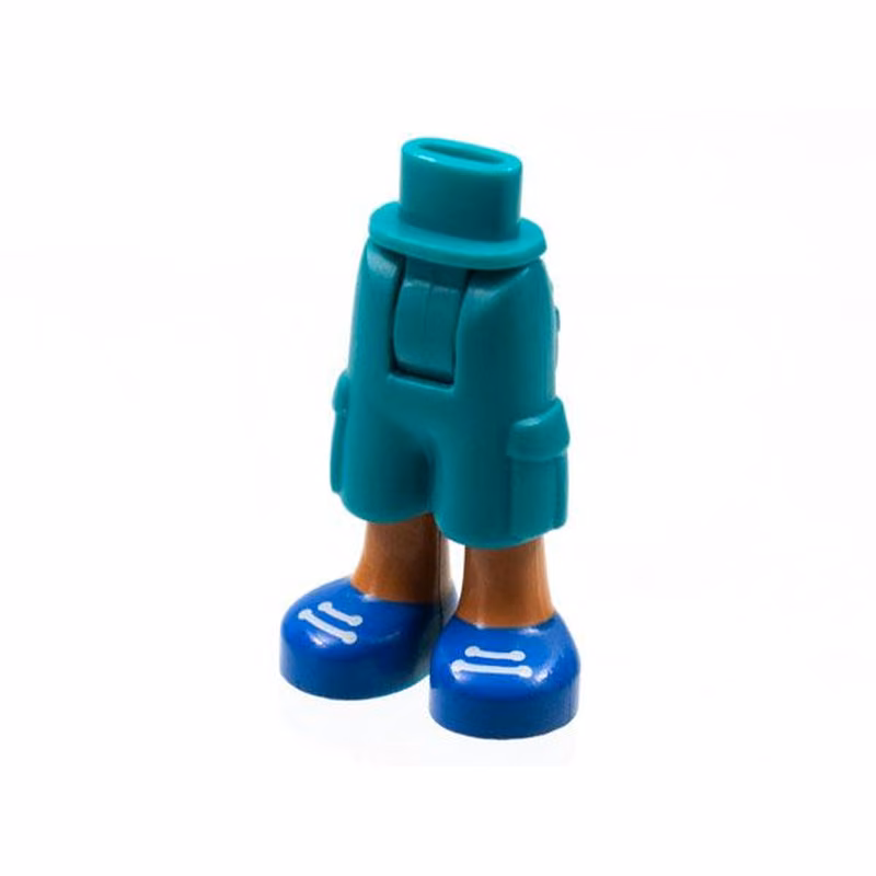 Mini Doll Hips and Trousers Cropped Large Pockets, Nougat Legs, Blue Shoes Pattern - Thick Hinge