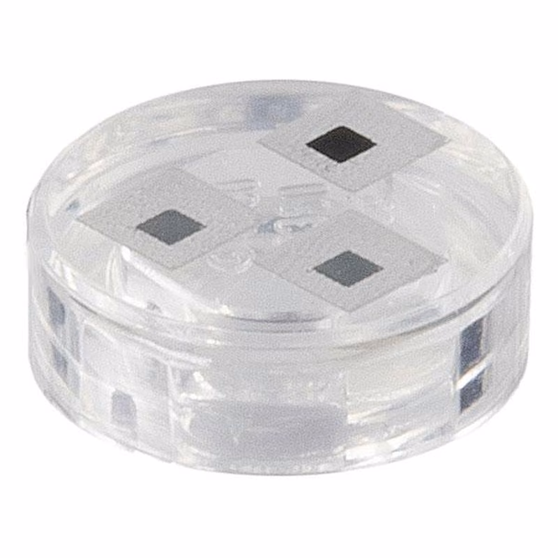 Tile, Round 1 x 1 with Pixelated White Squares with Black and Dark Bluish Gray Centers Pattern (Minecraft Frogspawn)