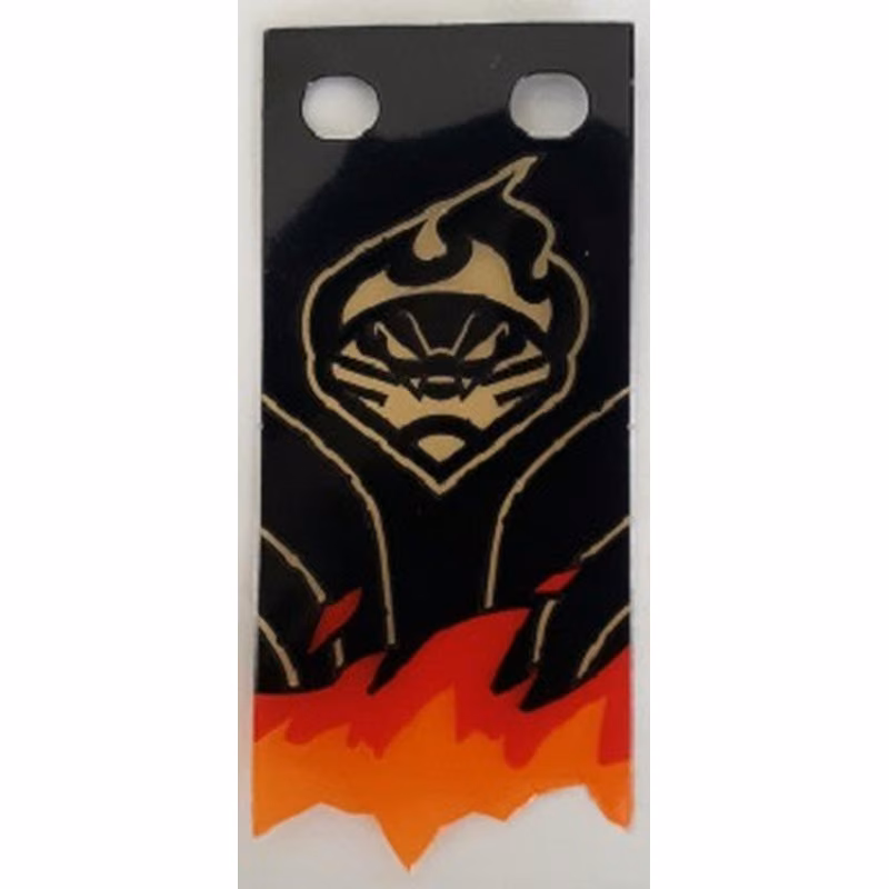 Plastic Part for Set 70674 - Black Tattered Flag with Gold Cobra on Fire Crest and Trans-Orange and Trans-Red Flames Pattern Plastic Part for Set 70674 - Black Tattered Flag with Gold Cobra on Fire Crest and Trans-Orange and Trans-Red Flames Pattern