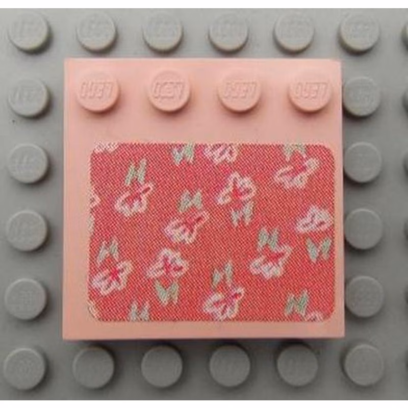 Tile, Modified 4 x 4 with Studs on Edge with Flowers Pattern (Sticker) - Set 3242 Tile, Modified 4 x 4 with Studs on Edge with Flowers Pattern (Sticker) - Set 3242