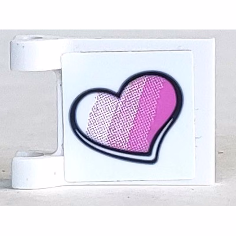 Flag 2 x 2 Square with Striped Pink Heart Pattern (Sticker) - Set 41333