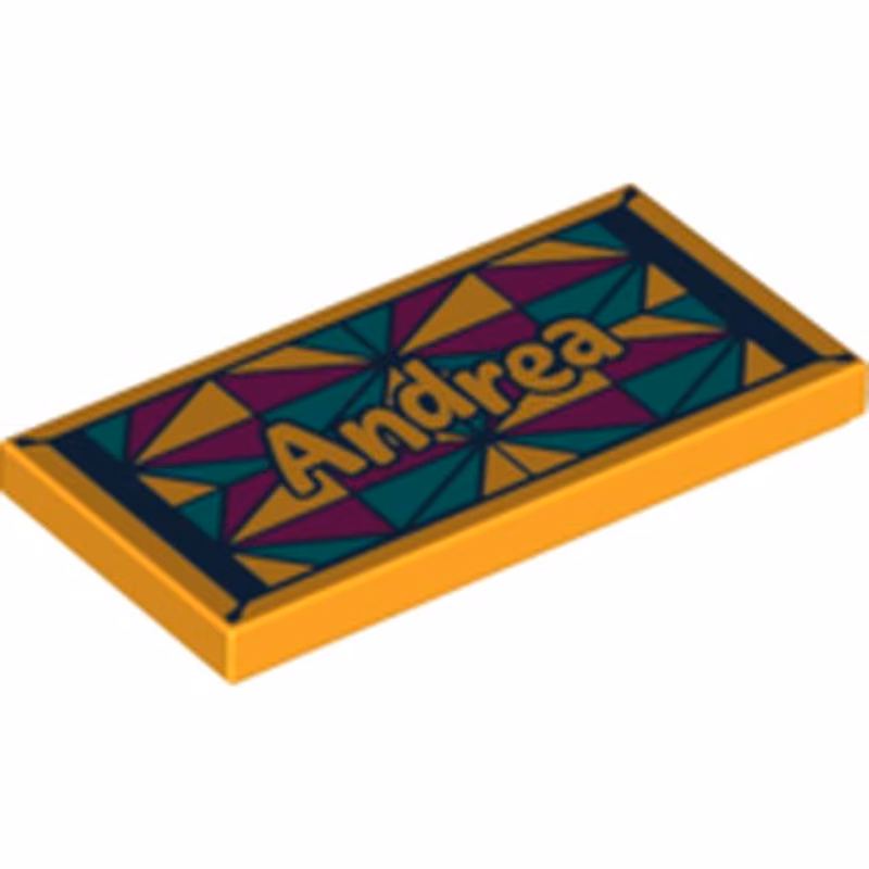 Tile 2 x 4 with 'Andrea' and Beach Towel Pattern