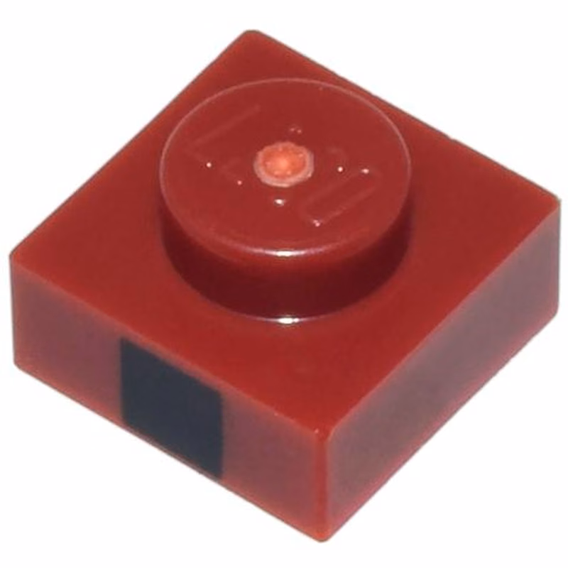 Plate 1 x 1 with Black Square Pattern