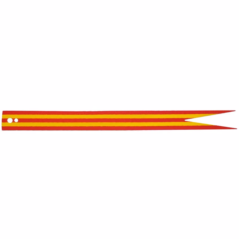 Cloth Banner Flag Pointed Ends with 3 Red and 2 Yellow Stripes Pattern
