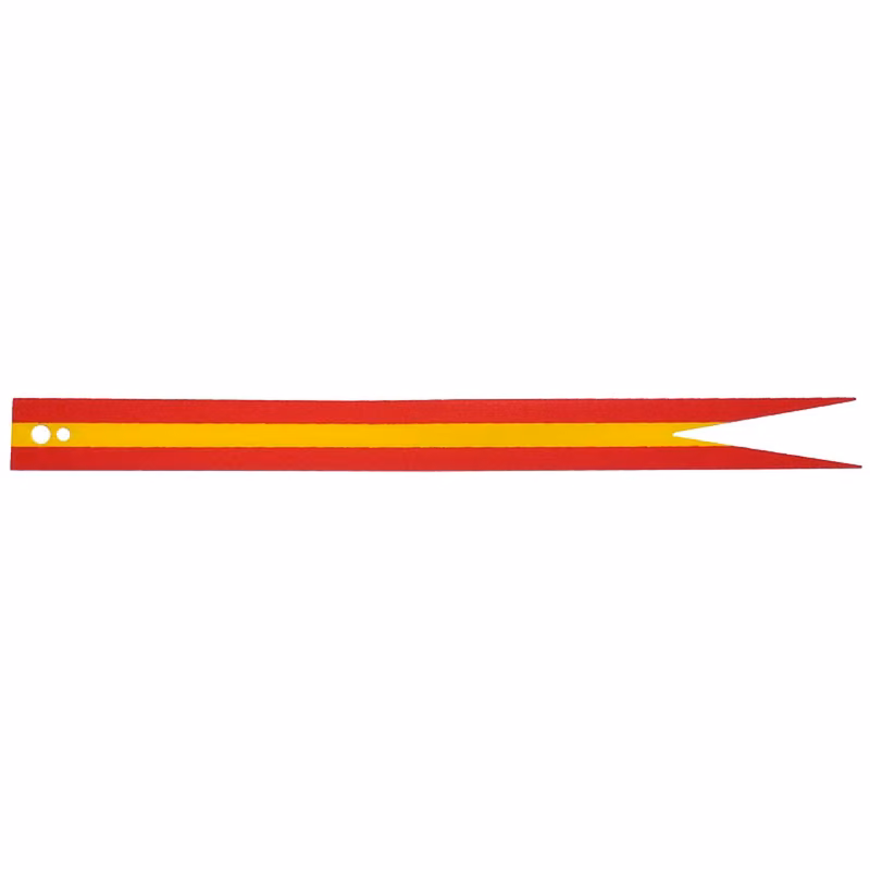 Cloth Banner Flag Pointed Ends with 2 Red and 1 Yellow Stripe Pattern