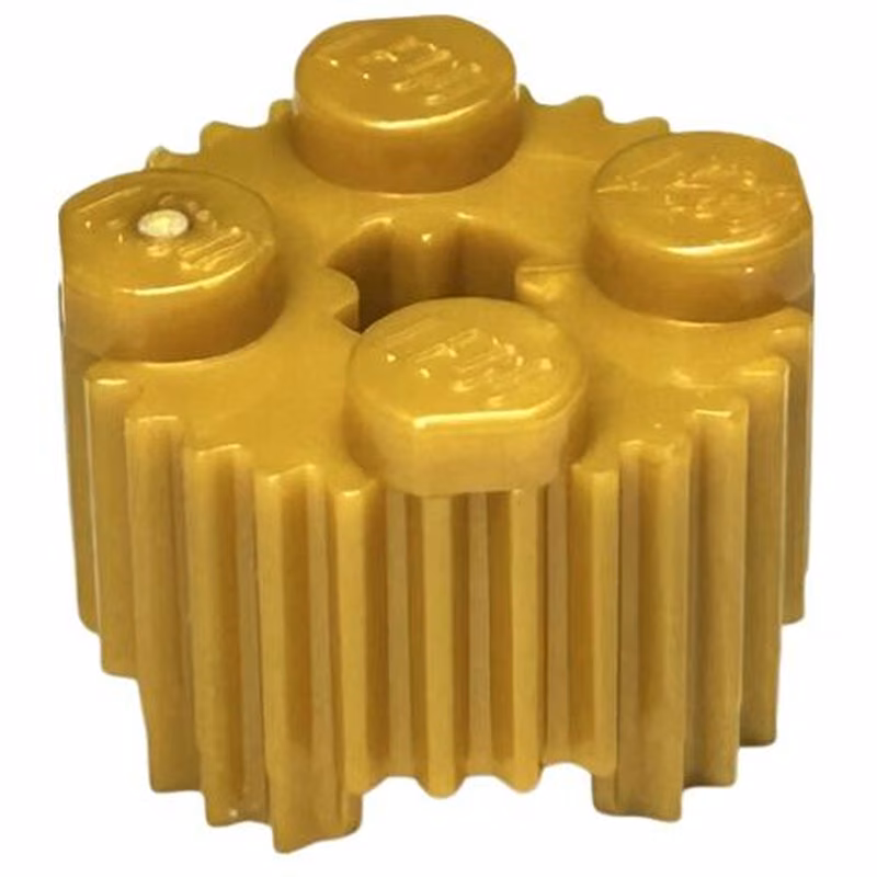 Brick, Round 2 x 2 with Axle Hole and Grille / Fluted Profile Brick, Round 2 x 2 with Axle Hole and Grille / Fluted Profile