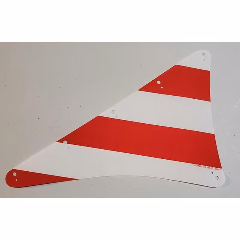 Cloth Sail Triangular Spritsail 16 x 24 with Red Thick Stripes Pattern Cloth Sail Triangular Spritsail 16 x 24 with Red Thick Stripes Pattern