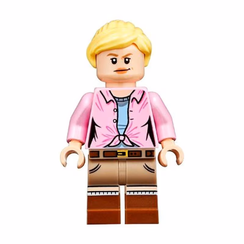 Dr. Ellie Sattler - Bright Pink Shirt, Ponytail and Swept Sideways Fringe