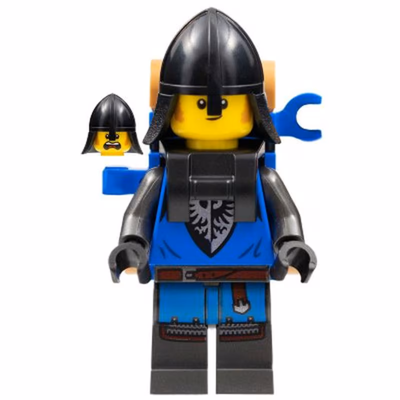 Black Falcon - Male, Pearl Dark Gray Detailed Legs, Black Neck Protector, Backpack