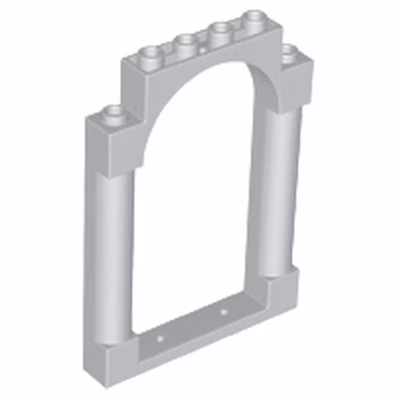 Door, Frame 1 x 6 x 7 Arched with Notches and Rounded Pillars Door, Frame 1 x 6 x 7 Arched with Notches and Rounded Pillars