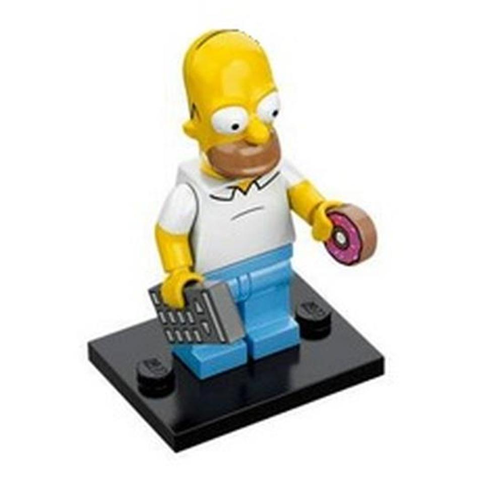 Минифигурка Lego colsim-1 Homer Simpson, The Simpsons, Series 1 (Complete  Set with Stand and Accessories)