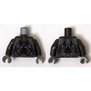 Деталь Lego 973pb1925c01 Torso Armor Robot with Blue and Light Bluish Gray Pattern / Pearl Dark Gray Arms / Dark Bluish Gray Hands