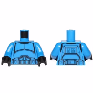 Деталь Lego 973pb1845c01 Torso SW Armor Clone Trooper with Belt with Pockets Pattern (Senate Commando) / Blue Arms / Black Hands