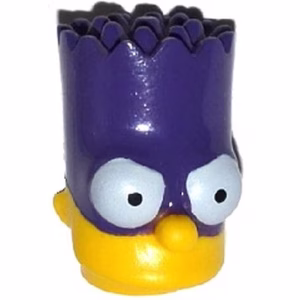 Деталь Lego 15523pb03 Minifigure, Head, Modified Simpsons Bart Simpson with Dark Purple Mask Pattern
