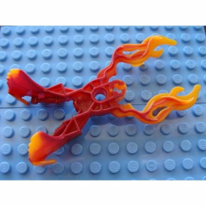 Деталь Lego 64265pb01 Bionicle Weapon Fire Claw with Marbled Trans-Orange Pattern