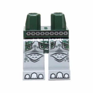 Деталь Lego 970c86pb11 Hips and Light Bluish Gray Legs with Dark Green Armor, Chain Belt and White Claws Pattern