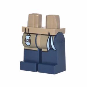 Деталь Lego 970c63pb11 Hips and Dark Blue Legs with Dark Tan Robe Tails and Bright Light Blue Pouch Pattern