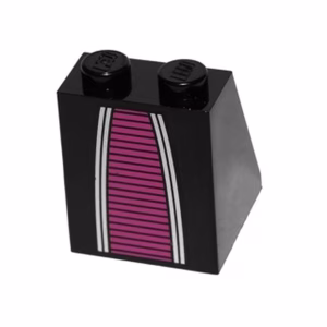 Деталь Lego 3678bpb053 Slope 65 2 x 2 x 2 with Bottom Tube with Minifigure Dress / Skirt / Robe, Alien with Magenta Pattern