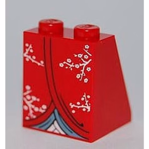 Деталь Lego 3678bpb025 Slope 65 2 x 2 x 2 with Bottom Tube with Minifigure Dress / Skirt / Robe, Kimono Pattern