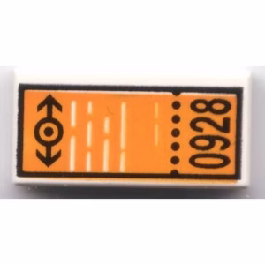 Деталь Lego 3069pb0029 Tile 1 x 2 with Train Logo and '0928' Pattern