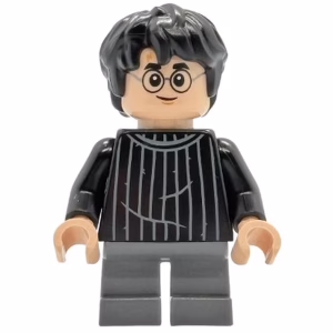 Минифигурка Lego hp538 Harry Potter - Black Striped Sweater, Dark Bluish Gray Short Legs