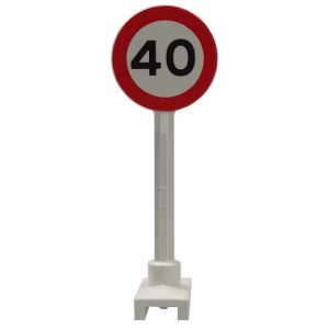 Деталь Lego 14pb04 Road Sign Round with 40 Pattern