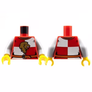 Деталь Lego 973pb0693c01 Torso Castle Kingdoms Lion Head Quarters with Belt Front and Back Pattern / Light Bluish Gray Arms / Yellow Hands