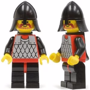 Минифигурка Lego cas318 Scale Mail - Red with Black Arms, Black Legs with Red Hips, Black Neck-Protector, Black Plastic Cape