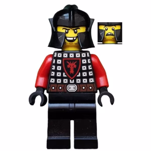 Минифигурка Lego cas528 Castle - Dragon Knight Scale Mail with Dragon Shield, Cheek Protection Helmet, Missing Tooth Open Grin