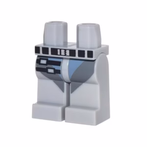 Деталь Lego 970c00pb0701 Hips and Legs with Sand Blue and Dark Bluish Gray Straps, Black Belt and 2 Black Straps with Silver Buckles Pattern