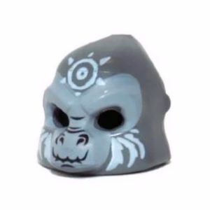 Деталь Lego 13361pb02 Minifigure, Headgear Mask Gorilla with Light Bluish Gray Face and White Sun Face Paint Pattern
