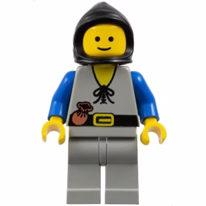 Минифигурка Lego cas091 Peasant - Light Gray Legs, Black Hood